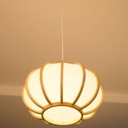 Lampă de suspendare din bambus japonez creativă Lampă suspendată simplă și modernă Lumină rotundă pentru ceainărie