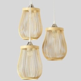 Lampă suspendată Hollow Cage Lampă suspendată modernă din bambus