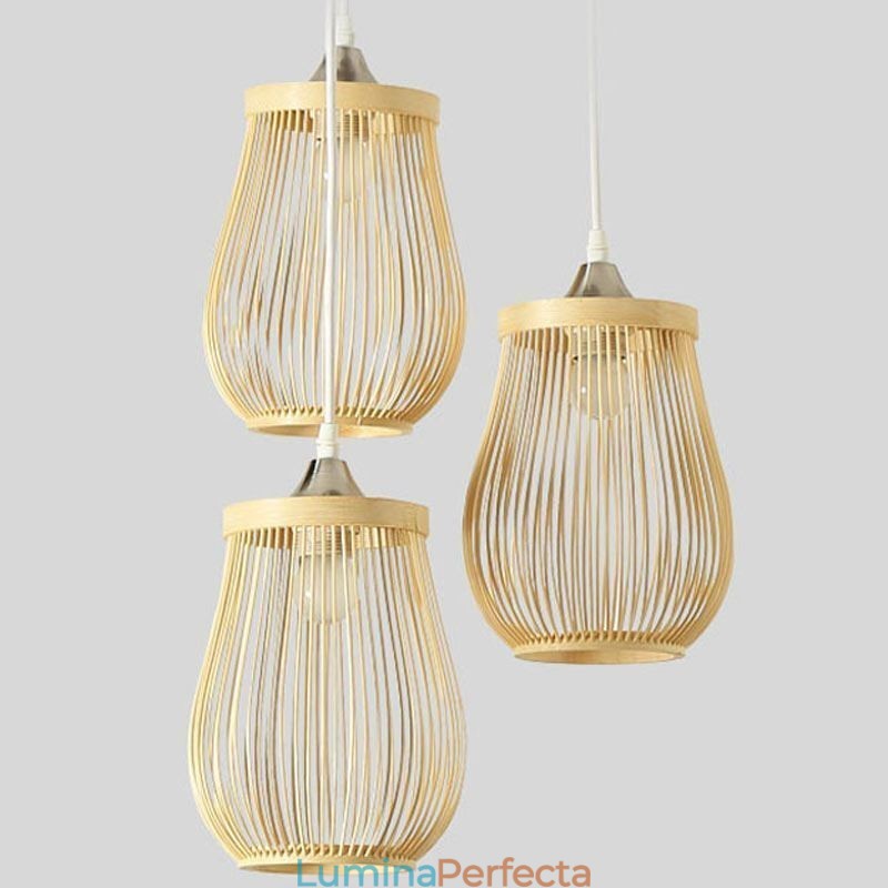 Lampă suspendată Hollow Cage Lampă suspendată modernă din bambus