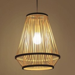 Lampă de noptieră din bambus