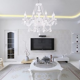 Candelabru Cristal Alb Modern Living 8 Lumini