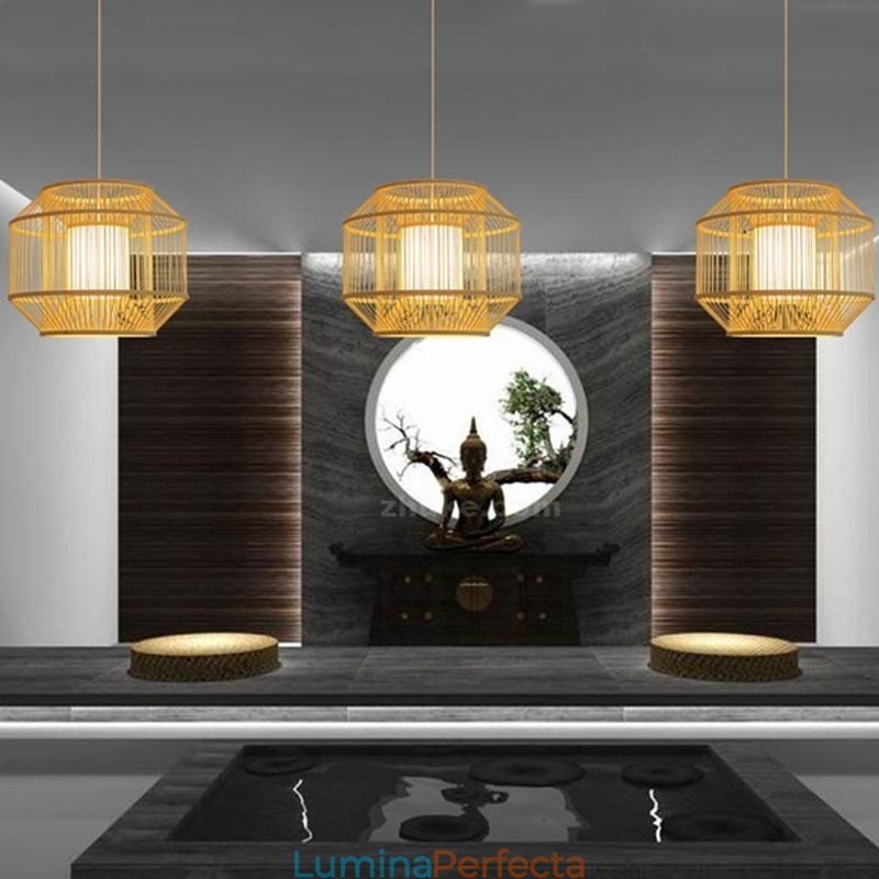 Lantern Bamboo Pandantiv Lampă japoneză creativă