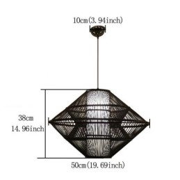 Lampă suspendată din bambus cu design giroscop