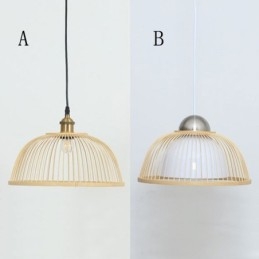 Lumină suspendată modernă, simplă, în jos. Lumină suspendată din bambus, iluminat de noptieră