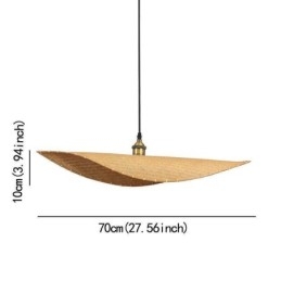 Creative Leaf Pendant Lampă contemporană din bambus Pendant Tearoom Lighting
