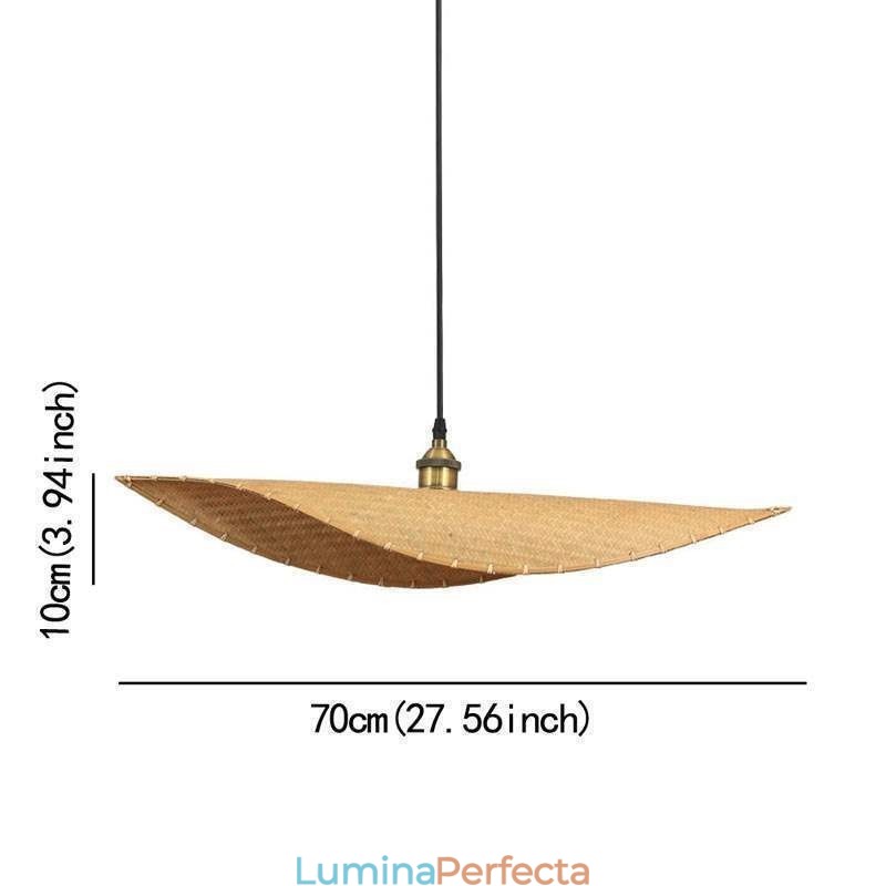 Creative Leaf Pendant Lampă contemporană din bambus Pendant Tearoom Lighting
