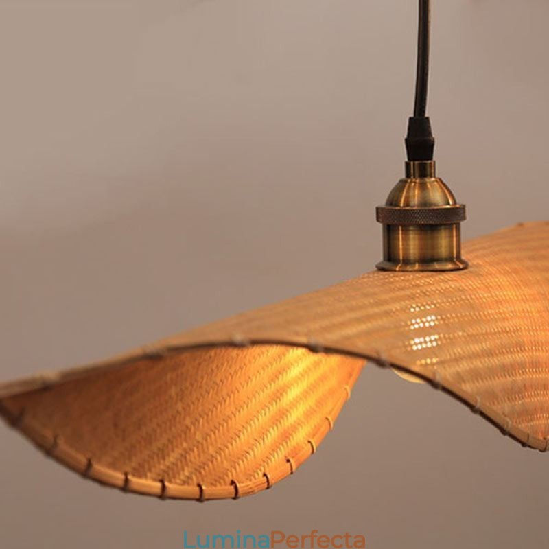 Creative Leaf Pendant Lampă contemporană din bambus Pendant Tearoom Lighting