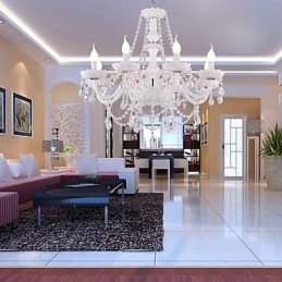 Candelabru Cristal Alb Modern Living 8 Lumini