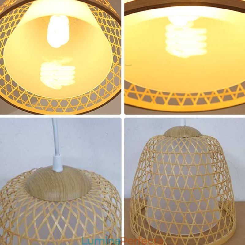 Lumină suspendată din bambus Visual Comfort Dome