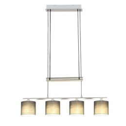 Lampă suspendată modernă, cu 4 lumini, cu abajur din material, înălțime reglabilă