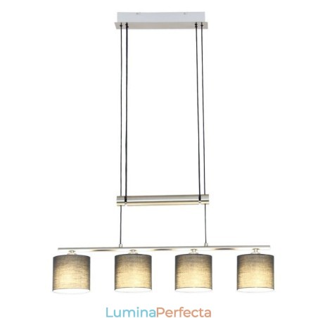 Lampă suspendată modernă, cu 4 lumini, cu abajur din material, înălțime reglabilă Lampă suspendată modernă, cu 4 lumini, cu abajur din material, înălțime reglabilă