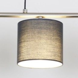 Lampă suspendată modernă, cu 4 lumini, cu abajur din material, înălțime reglabilă