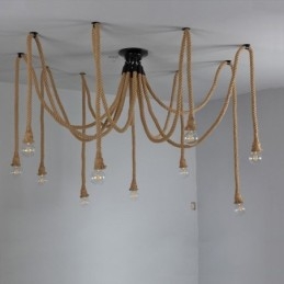 Stil retro 6 10 capete pandantiv Candelabru frânghie de cânepă Plafoniera vintage