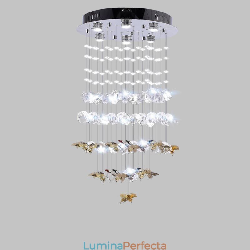 Lampă de suspendare nordică Lampă de suspendare din sticlă Creative Butterfly