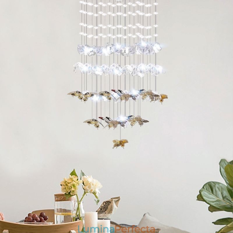 Lampă de suspendare nordică Lampă de suspendare din sticlă Creative Butterfly