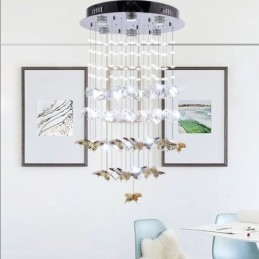 Lampă de suspendare nordică Lampă de suspendare din sticlă Creative Butterfly