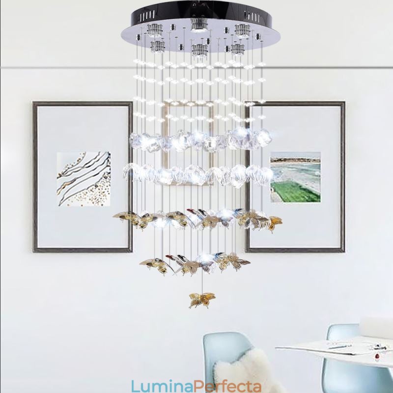 Lampă de suspendare nordică Lampă de suspendare din sticlă Creative Butterfly