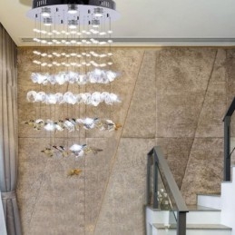 Lampă de suspendare nordică Lampă de suspendare din sticlă Creative Butterfly