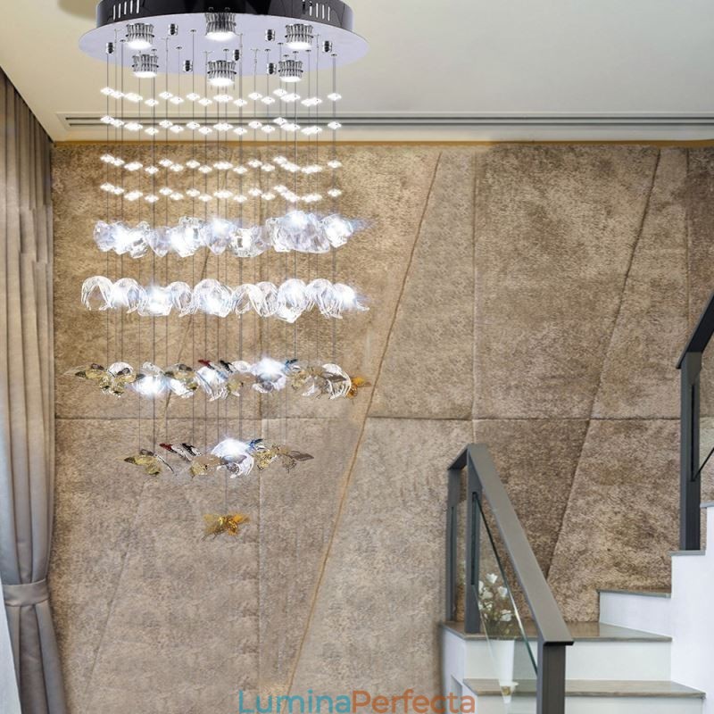 Lampă de suspendare nordică Lampă de suspendare din sticlă Creative Butterfly