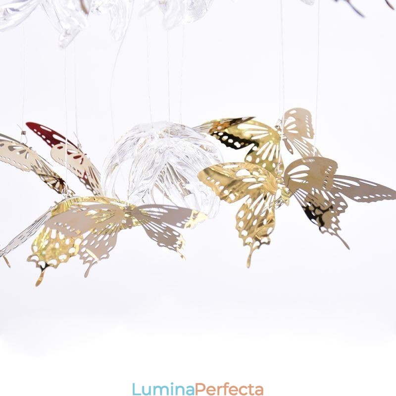 Lampă de suspendare nordică Lampă de suspendare din sticlă Creative Butterfly