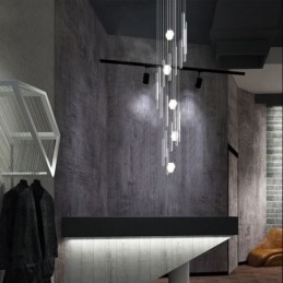 Cluster Pendant Lampă Modernă Mare Pendant Cristal Candelabru Duplex Scară
