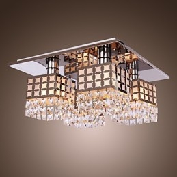 Candelabru Modern Cristal Inoxidabil Living 4 Lumini