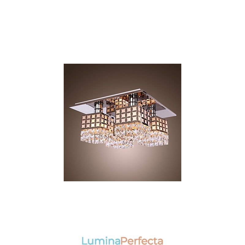 Candelabru Modern Cristal Inoxidabil Living 4 Lumini