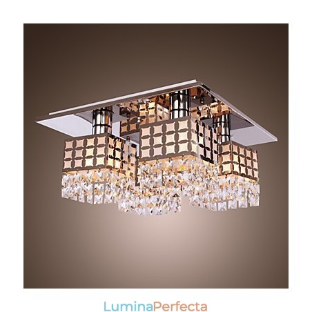 Candelabru Modern Cristal Inoxidabil Living 4 Lumini