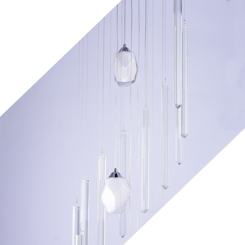 Cluster Pendant Lampă Modernă Mare Pendant Cristal Candelabru Duplex Scară