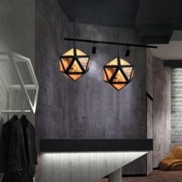 Lampă geometrică suspendată în formă de diamant Design 3D translucid