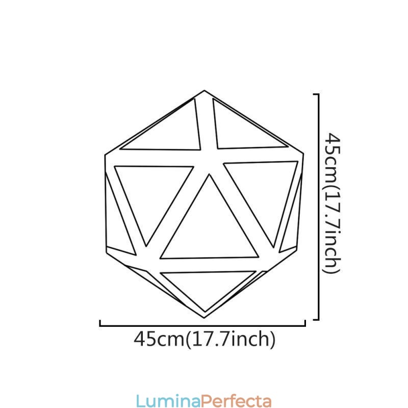 Lampă geometrică suspendată în formă de diamant Design 3D translucid