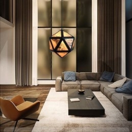 Lampă geometrică suspendată în formă de diamant Design 3D translucid