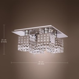 Candelabru Modern Cristal Inoxidabil Living 4 Lumini