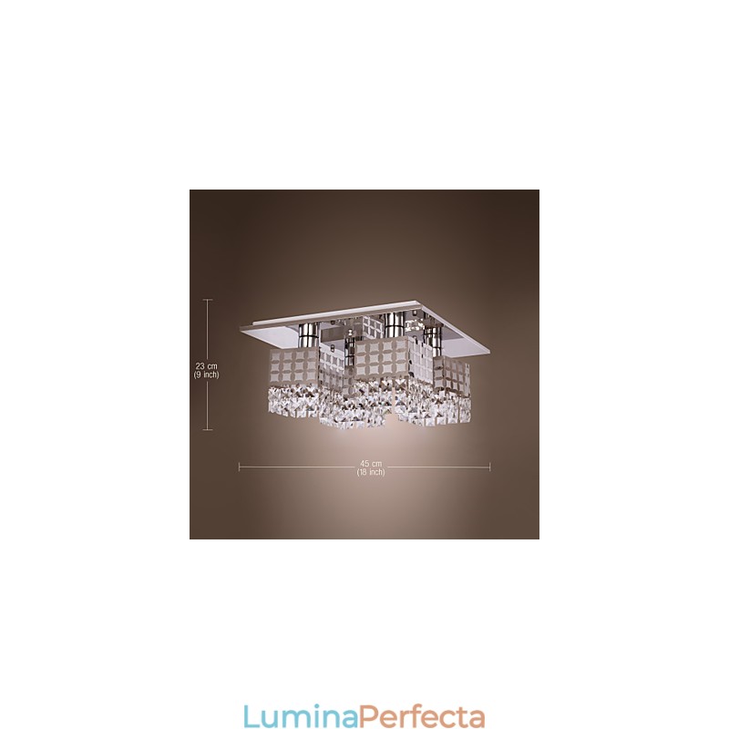 Candelabru Modern Cristal Inoxidabil Living 4 Lumini