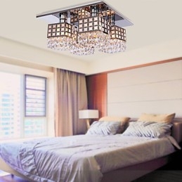 Candelabru Modern Cristal Inoxidabil Living 4 Lumini