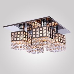 Candelabru Modern Cristal Inoxidabil Living 4 Lumini