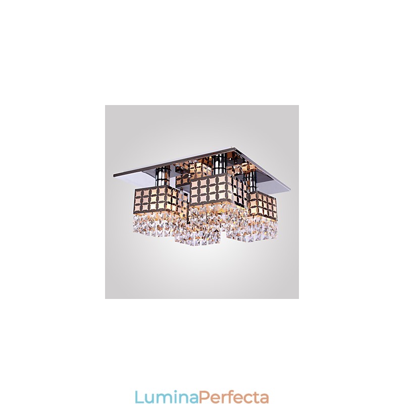 Candelabru Modern Cristal Inoxidabil Living 4 Lumini