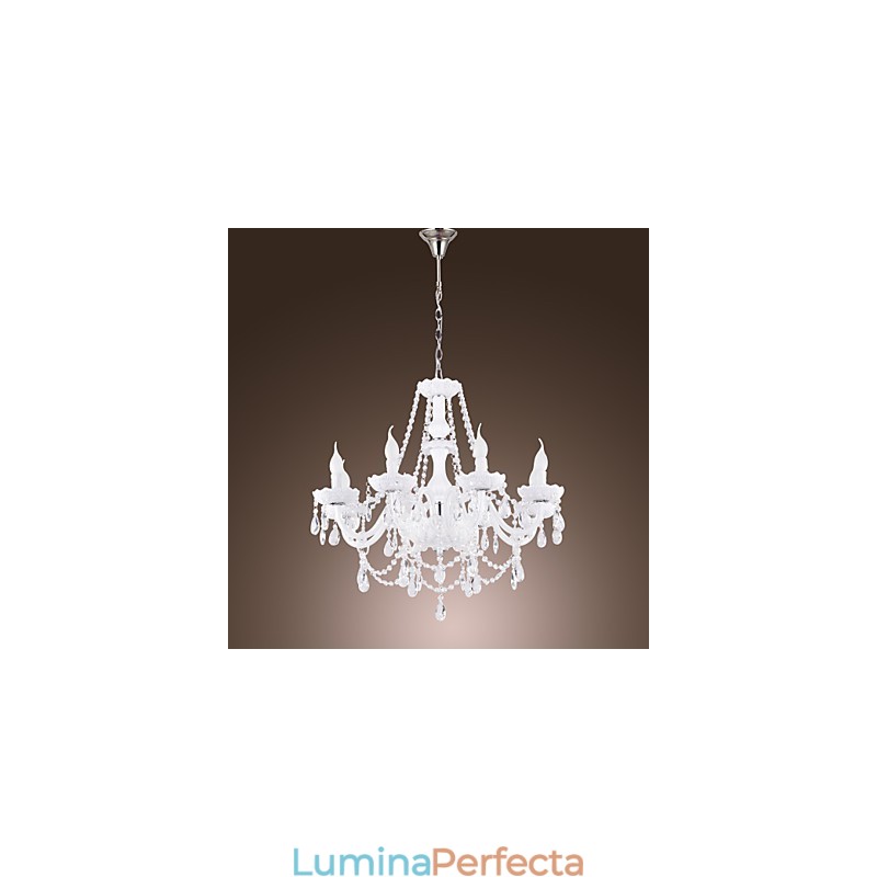 Candelabru Cristal Alb Modern Living 8 Lumini