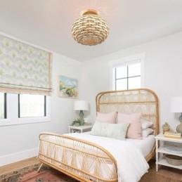 Culoarea lemnului Dovleac Abajur din frânghie din hârtie împletită din ratan