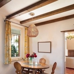 Plafoniera nordică retro frânghie din hârtie naturală abajur țesut manual