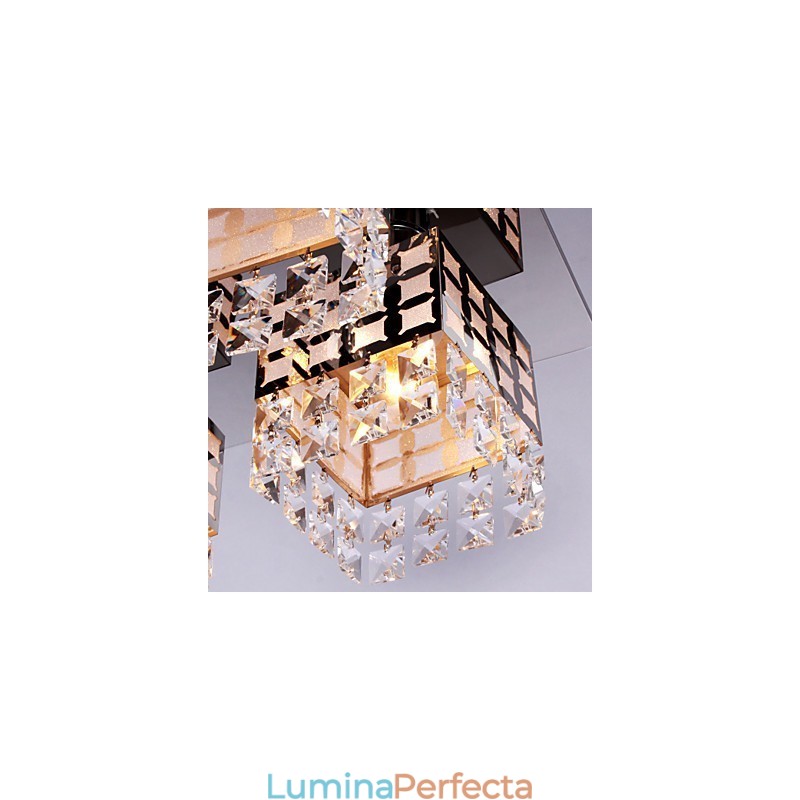 Candelabru Modern Cristal Inoxidabil Living 4 Lumini