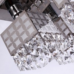 Candelabru Modern Cristal Inoxidabil Living 4 Lumini