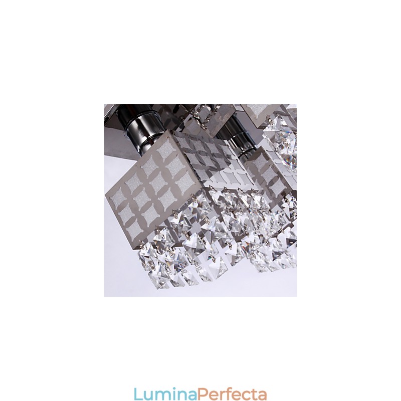 Candelabru Modern Cristal Inoxidabil Living 4 Lumini