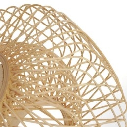 Plafoniera retro cu două straturi Plafoniera cu abajur din bambus țesut manual