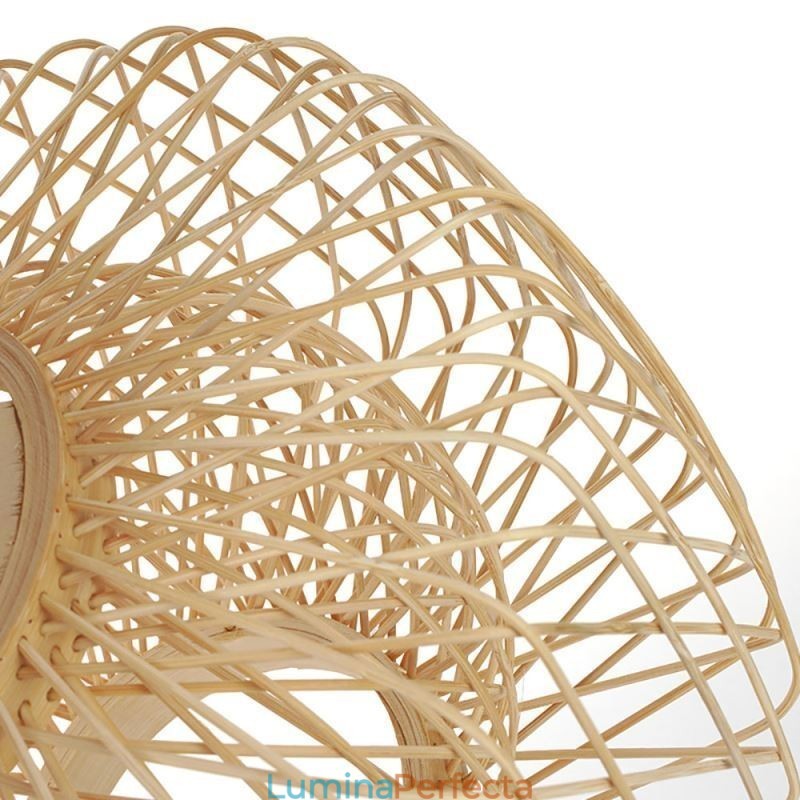 Plafoniera retro cu două straturi Plafoniera cu abajur din bambus țesut manual