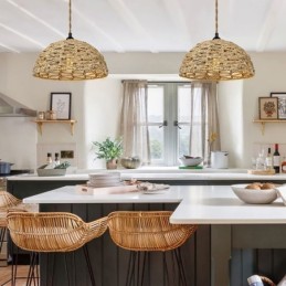 Abajur din frânghie din hârtie țesătă manual 30cm