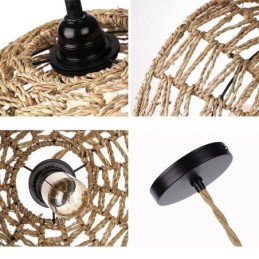 Abajur din frânghie din hârtie țesătă manual 30cm