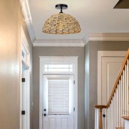 Abajur din frânghie din hârtie țesătă manual 30cm