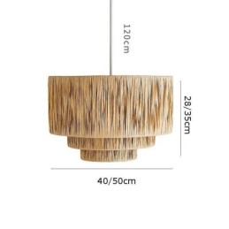 Lampă suspendată Retro Country, cu mai multe straturi, abajur de frânghie din hârtie Lampă de tavan