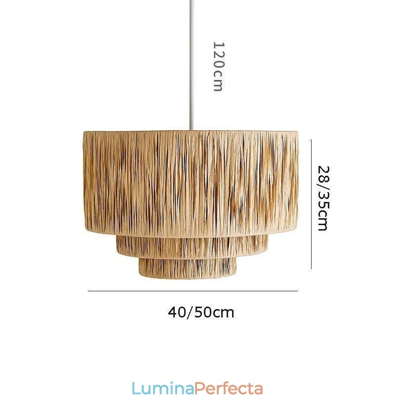 Lampă suspendată Retro Country, cu mai multe straturi, abajur de frânghie din hârtie Lampă de tavan